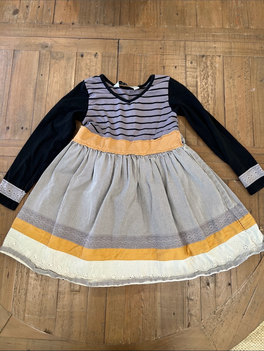 Jak & peppar lavender striped for and flare dress 7 years boho chic